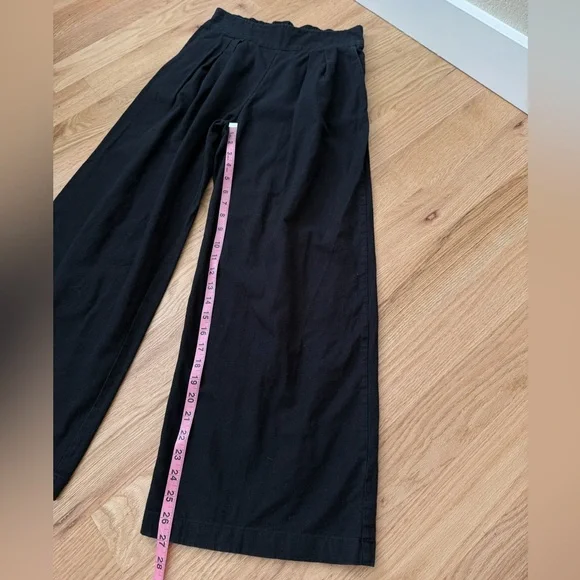 Abercrombie & Fitch Linen Wide Leg Black Pants Small Petite - Picture 7 of 11